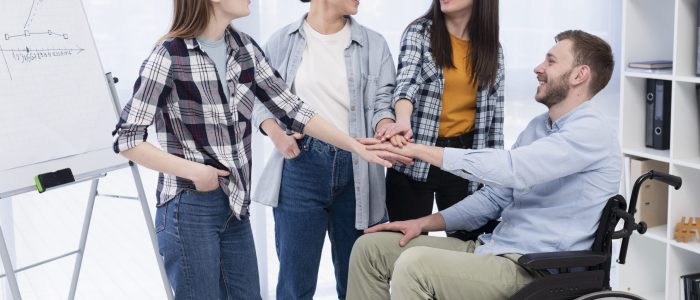 Happy group of people with disability